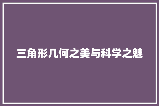 三角形几何之美与科学之魅