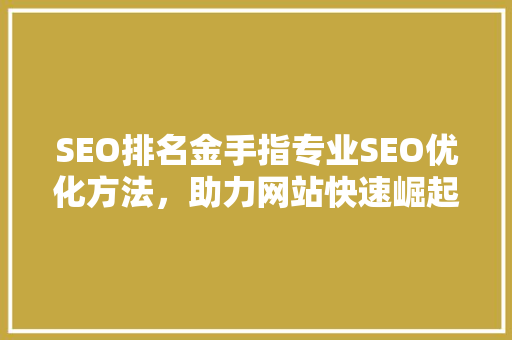 SEO排名金手指专业SEO优化方法，助力网站快速崛起