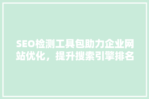 SEO检测工具包助力企业网站优化，提升搜索引擎排名