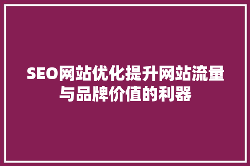 SEO网站优化提升网站流量与品牌价值的利器