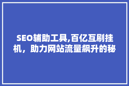 SEO辅助工具,百亿互刷挂机，助力网站流量飙升的秘密武器