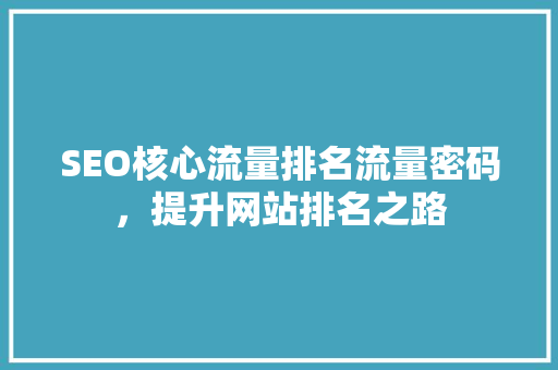 SEO核心流量排名流量密码，提升网站排名之路