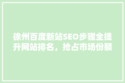 徐州百度新站SEO步骤全提升网站排名，抢占市场份额