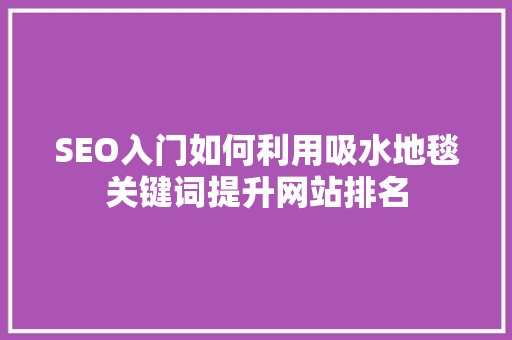 SEO入门如何利用吸水地毯关键词提升网站排名