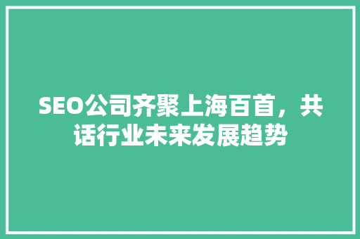 SEO公司齐聚上海百首，共话行业未来发展趋势