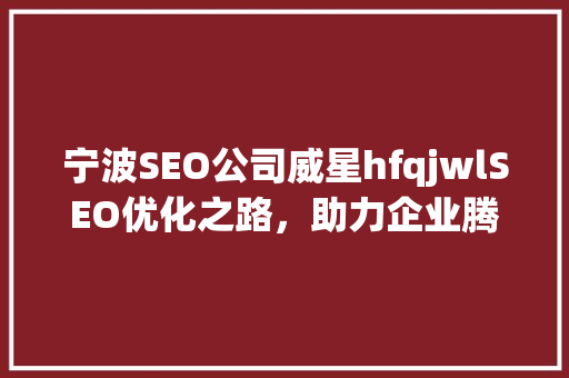 宁波SEO公司威星hfqjwlSEO优化之路，助力企业腾飞