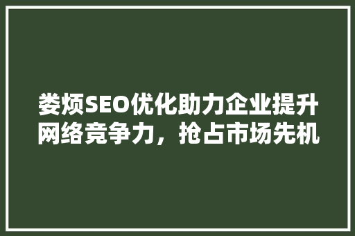 娄烦SEO优化助力企业提升网络竞争力，抢占市场先机