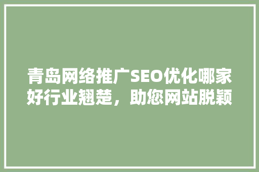青岛网络推广SEO优化哪家好行业翘楚，助您网站脱颖而出