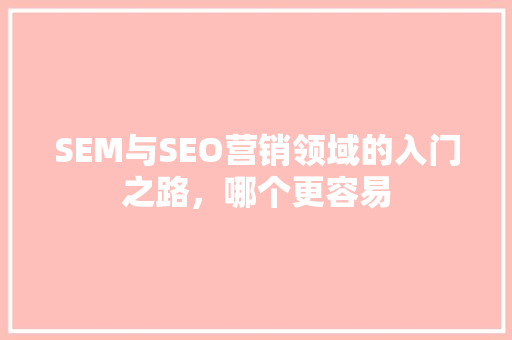 SEM与SEO营销领域的入门之路，哪个更容易  第1张