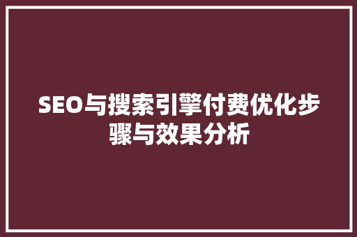 SEO与搜索引擎付费优化步骤与效果分析