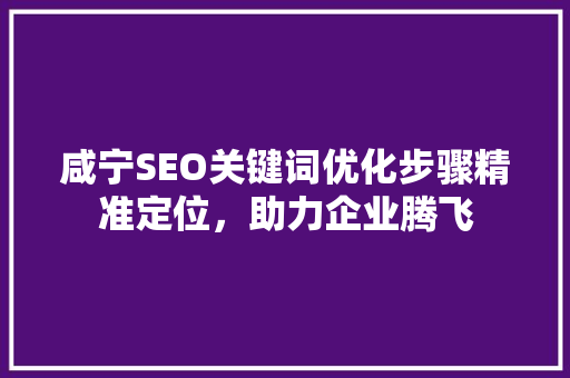 咸宁SEO关键词优化步骤精准定位，助力企业腾飞