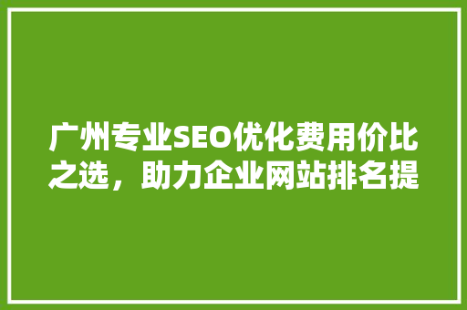 广州专业SEO优化费用价比之选，助力企业网站排名提升