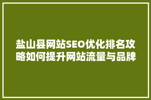 盐山县网站SEO优化排名攻略如何提升网站流量与品牌影响力
