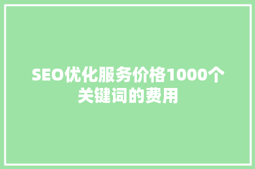 SEO优化服务价格1000个关键词的费用  第1张