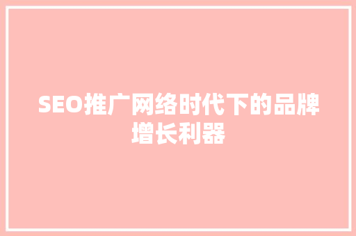 SEO推广网络时代下的品牌增长利器