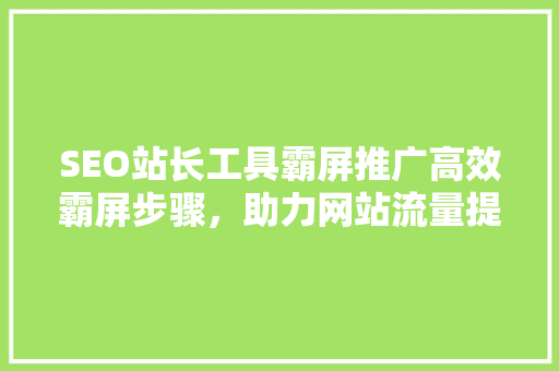 SEO站长工具霸屏推广高效霸屏步骤，助力网站流量提升