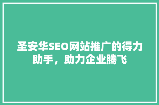 圣安华SEO网站推广的得力助手，助力企业腾飞