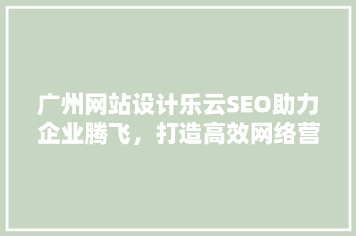 广州网站设计乐云SEO助力企业腾飞，打造高效网络营销步骤