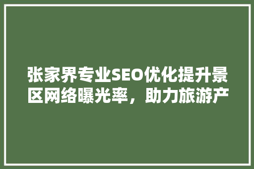 张家界专业SEO优化提升景区网络曝光率，助力旅游产业腾飞