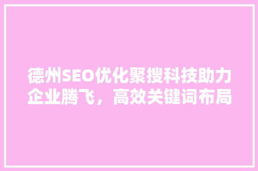 德州SEO优化聚搜科技助力企业腾飞，高效关键词布局步骤