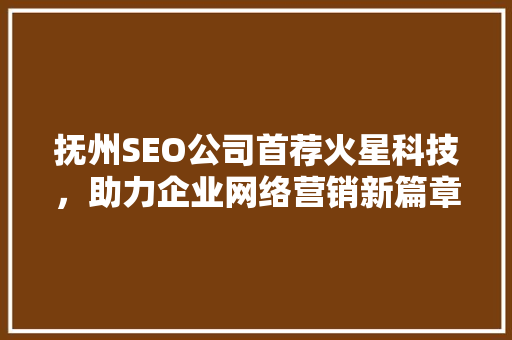 抚州SEO公司首荐火星科技，助力企业网络营销新篇章