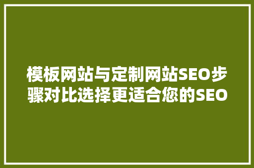 模板网站与定制网站SEO步骤对比选择更适合您的SEO步骤  第1张