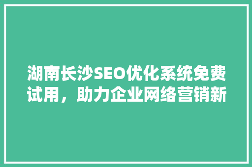 湖南长沙SEO优化系统免费试用，助力企业网络营销新突破