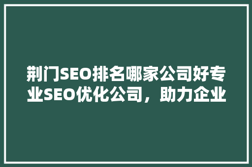 荆门SEO排名哪家公司好专业SEO优化公司，助力企业腾飞