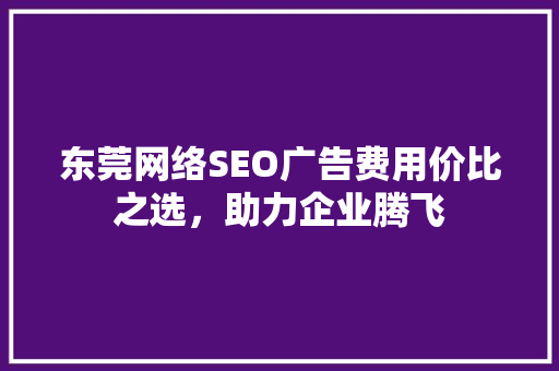 东莞网络SEO广告费用价比之选，助力企业腾飞