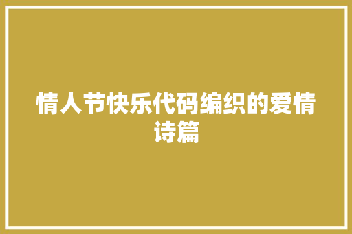 情人节快乐代码编织的爱情诗篇