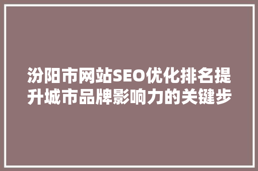 汾阳市网站SEO优化排名提升城市品牌影响力的关键步骤  第1张