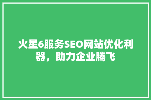 火星6服务SEO网站优化利器，助力企业腾飞