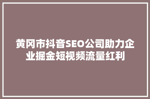 黄冈市抖音SEO公司助力企业掘金短视频流量红利