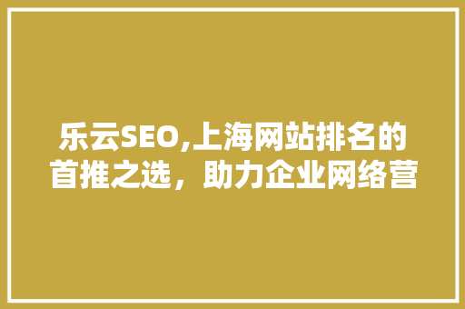乐云SEO,上海网站排名的首推之选，助力企业网络营销腾飞
