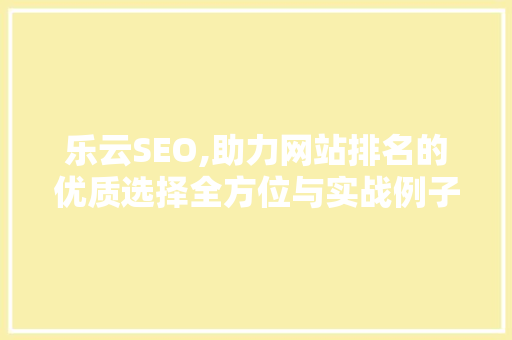 乐云SEO,助力网站排名的优质选择全方位与实战例子