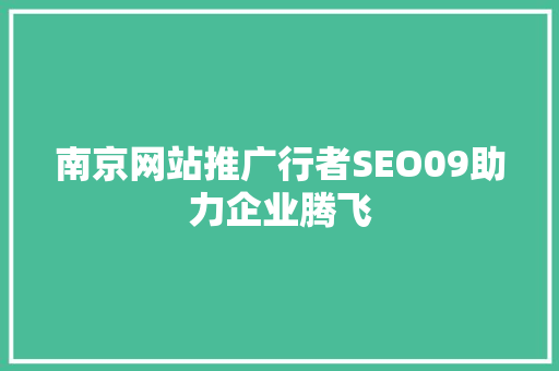 南京网站推广行者SEO09助力企业腾飞