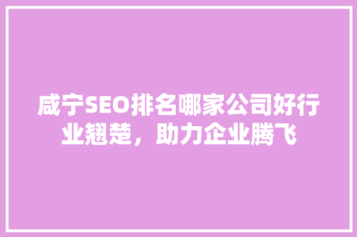 咸宁SEO排名哪家公司好行业翘楚，助力企业腾飞