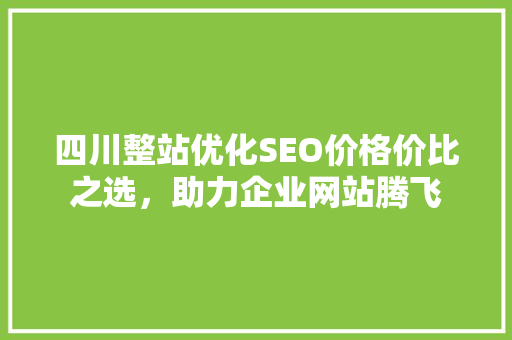 四川整站优化SEO价格价比之选，助力企业网站腾飞