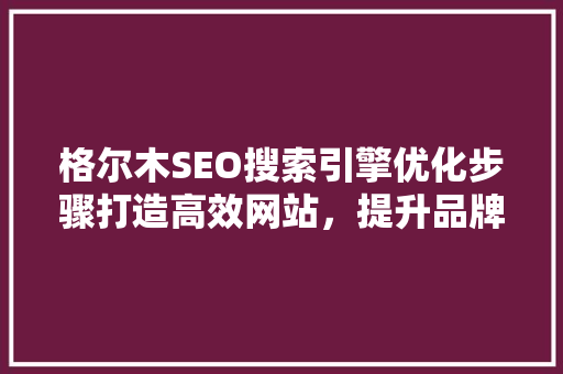 格尔木SEO搜索引擎优化步骤打造高效网站，提升品牌影响力