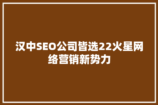 汉中SEO公司皆选22火星网络营销新势力