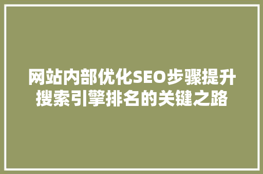 网站内部优化SEO步骤提升搜索引擎排名的关键之路