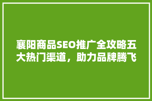 襄阳商品SEO推广全攻略五大热门渠道，助力品牌腾飞
