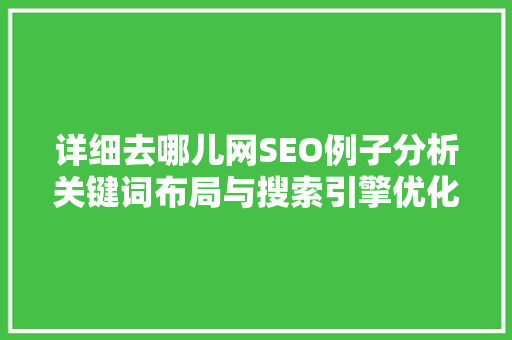 详细去哪儿网SEO例子分析关键词布局与搜索引擎优化步骤