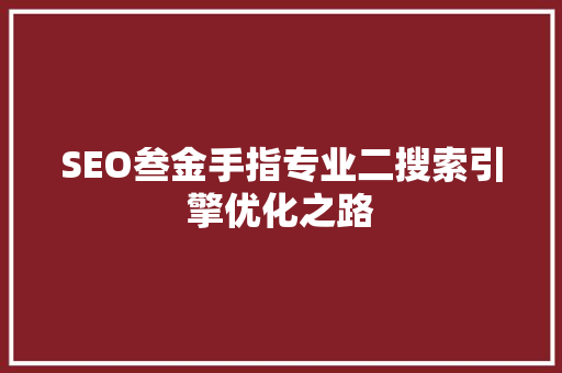 SEO叁金手指专业二搜索引擎优化之路  第1张