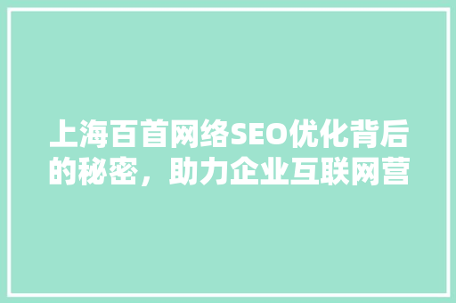上海百首网络SEO优化背后的秘密，助力企业互联网营销