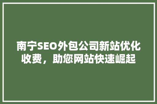 南宁SEO外包公司新站优化收费，助您网站快速崛起