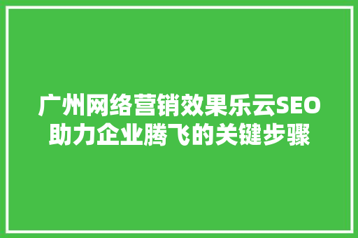广州网络营销效果乐云SEO助力企业腾飞的关键步骤