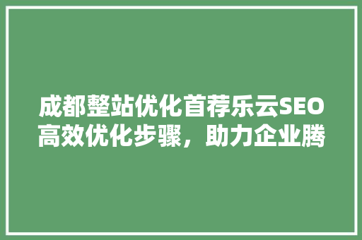 成都整站优化首荐乐云SEO高效优化步骤，助力企业腾飞