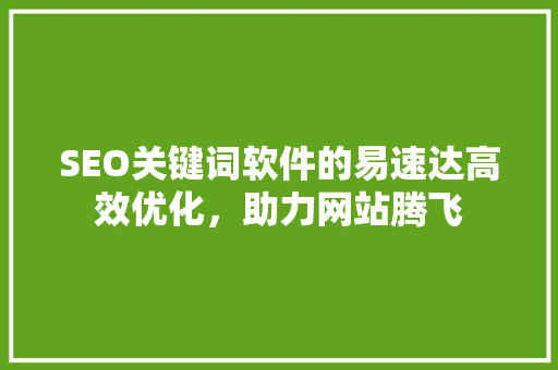 SEO关键词软件的易速达高效优化，助力网站腾飞