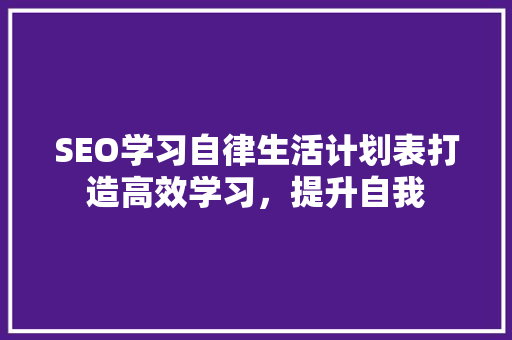 SEO学习自律生活计划表打造高效学习，提升自我